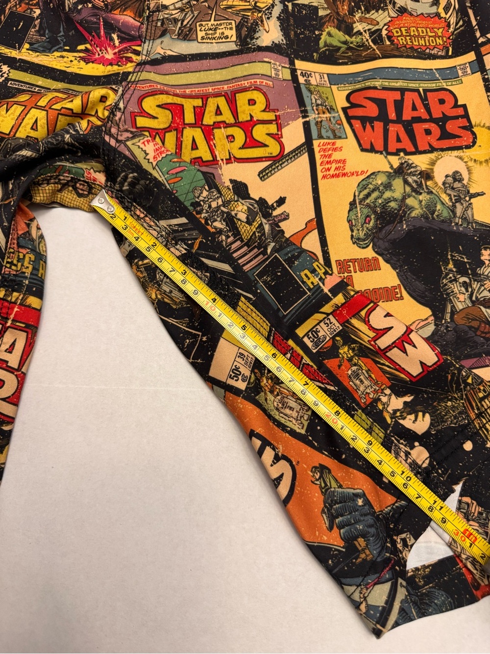 Star Wars Men’s Swim Trunks Board Shorts Retro Comic Print Black Multi Large - Picture 7 of 8